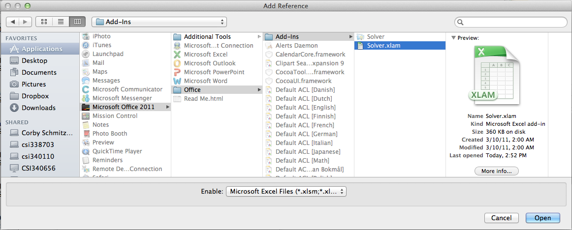 Excel solver for mac